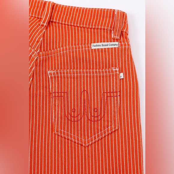 Fashion Brand Company Red Railroad Striped Denim - Picture 6 of 12